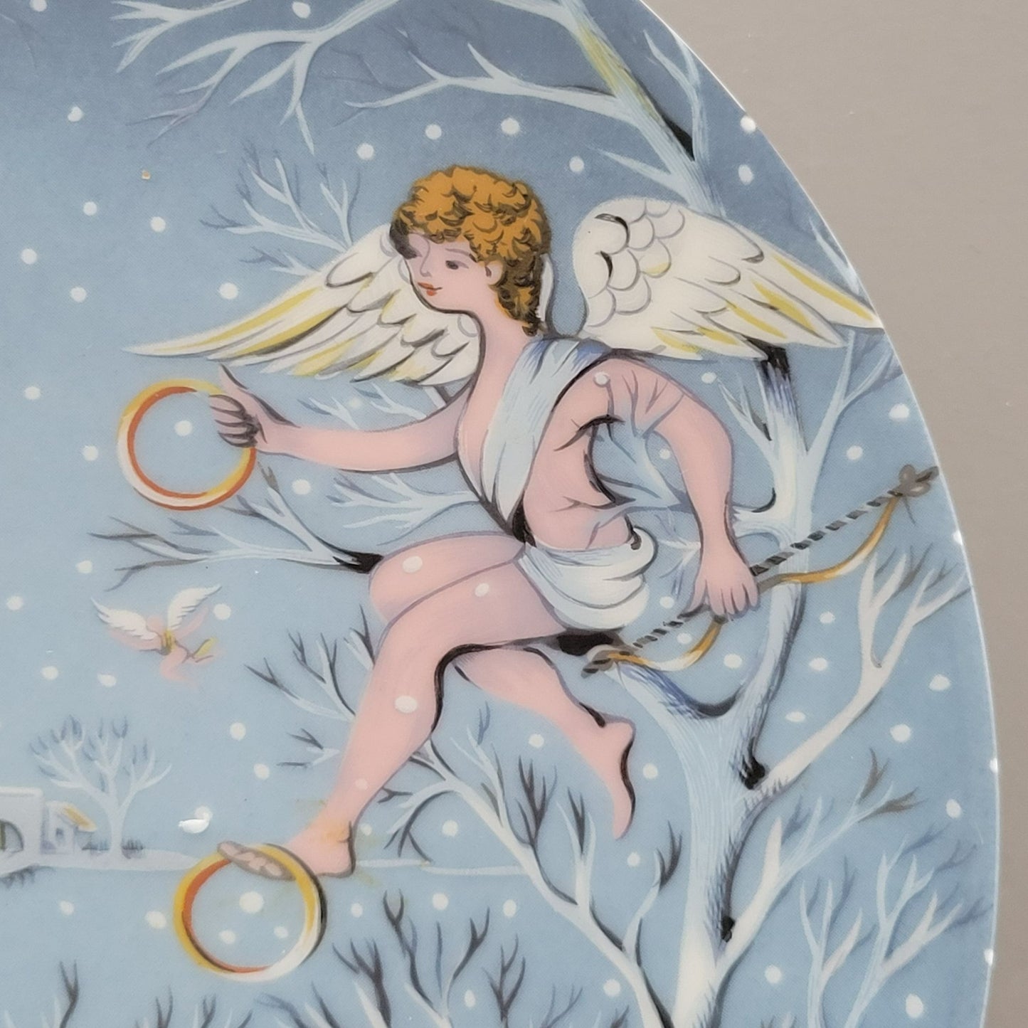 Haviland 12 Days of Christmas Plate, Five Gold Rings 1974, Limoges France