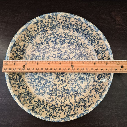Robinson-Ransbottom "Spongeware Blue"  9" Pie Baking Plate, USA Made