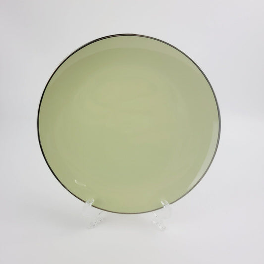 Franciscan Willow Green Salad Plate, Smooth Coupe Shape, Platinum Trim, c.1953 USA