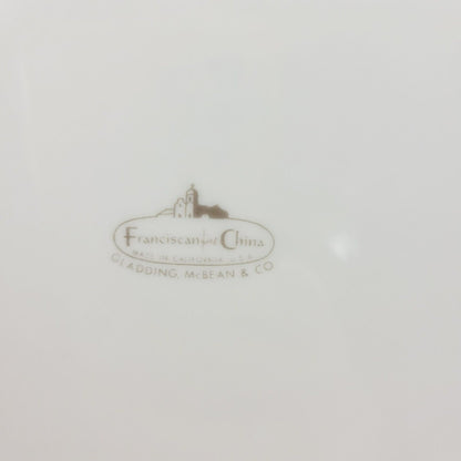 Franciscan Willow Green Salad Plate, Smooth Coupe Shape, Platinum Trim, c.1953 USA