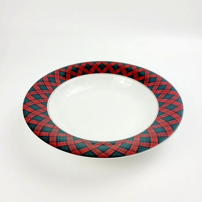 Sasaki Tartan Large Rim Soup Bowl, c.1990s Japan