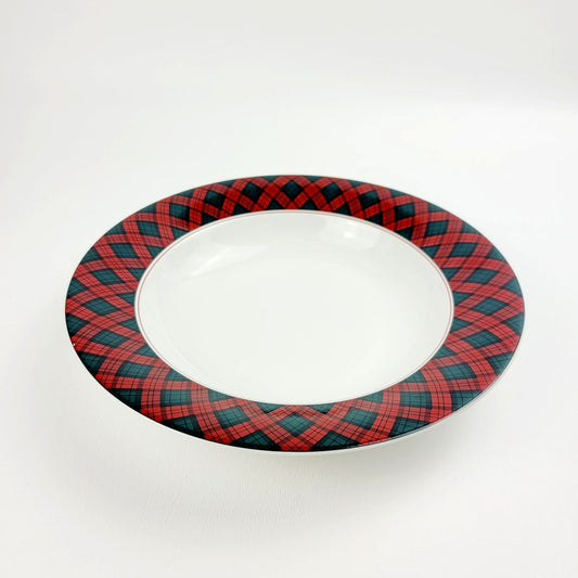 Sasaki Tartan Large Rim Soup Bowl, c.1990s Japan