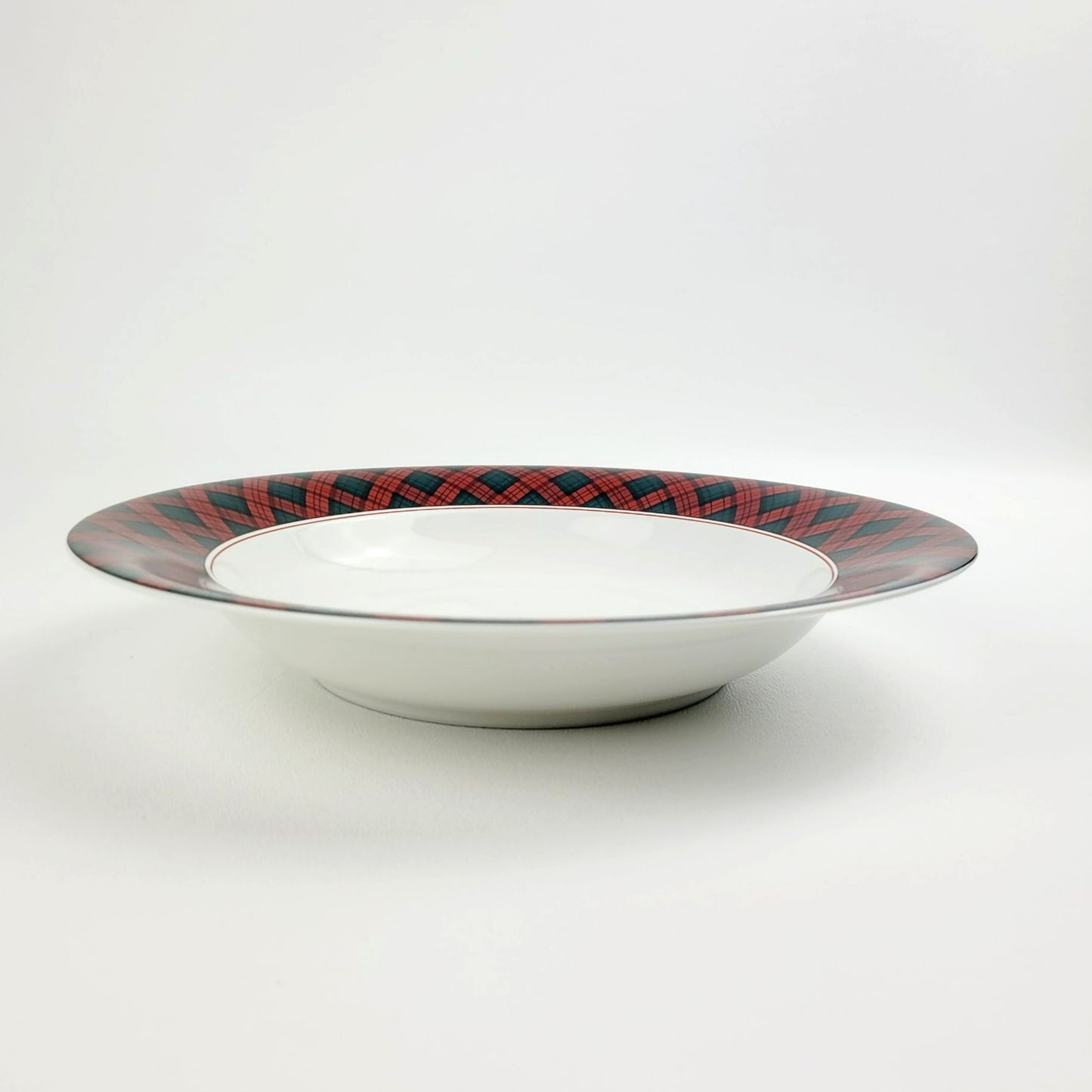 Sasaki Tartan Large Rim Soup Bowl, c.1990s Japan