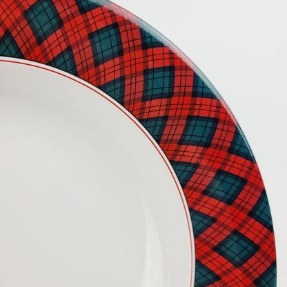 Sasaki Tartan Large Rim Soup Bowl, c.1990s Japan