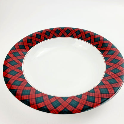 Sasaki Tartan Large Rim Soup Bowl, c.1990s Japan