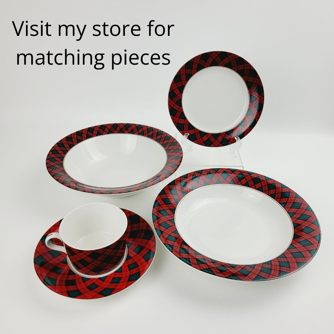 Sasaki Tartan Large Rim Soup Bowl, c.1990s Japan