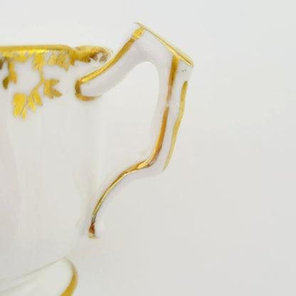 Aynsley Floral Gold Ivy Teacup, Pink & White Floral Design Inside, Gold Ivy Edge, English Bone China