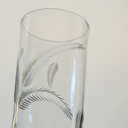 Vintage Etched Wheat Tumbler Glasses, Set of 2