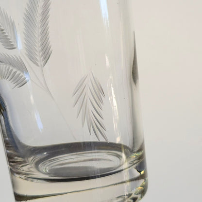 Vintage Etched Wheat Tumbler Glasses, Set of 2
