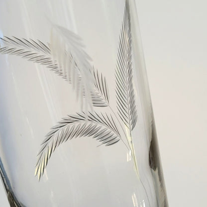 Vintage Etched Wheat Tumbler Glasses, Set of 2