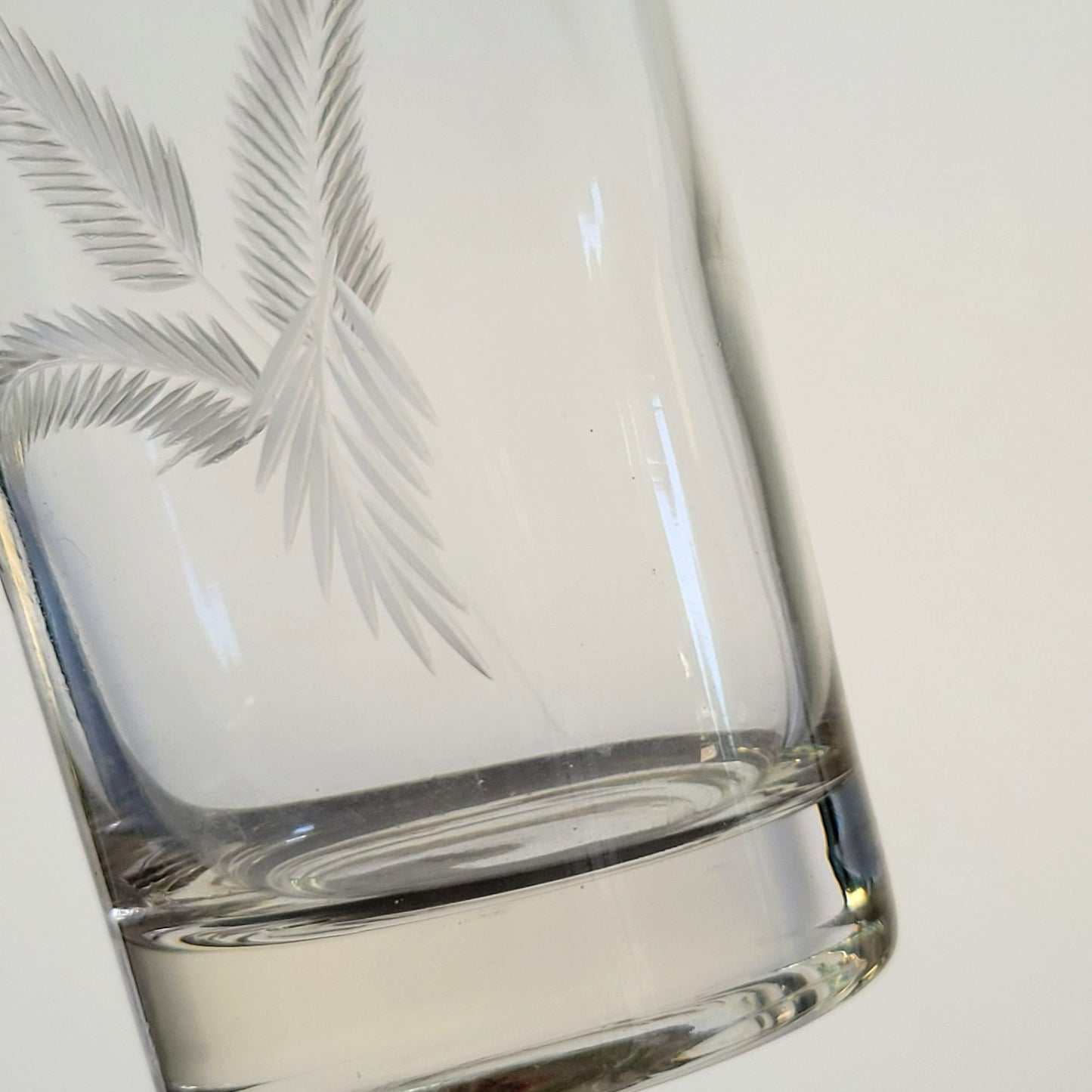 Vintage Etched Wheat Tumbler Glasses, Set of 2