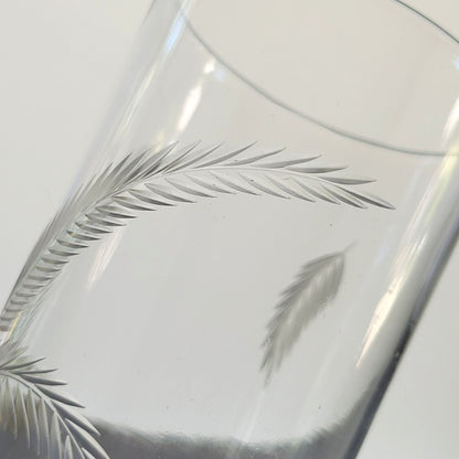 Vintage Etched Wheat Tumbler Glasses, Set of 2