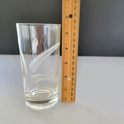 Vintage Etched Wheat Tumbler Glasses, Set of 2