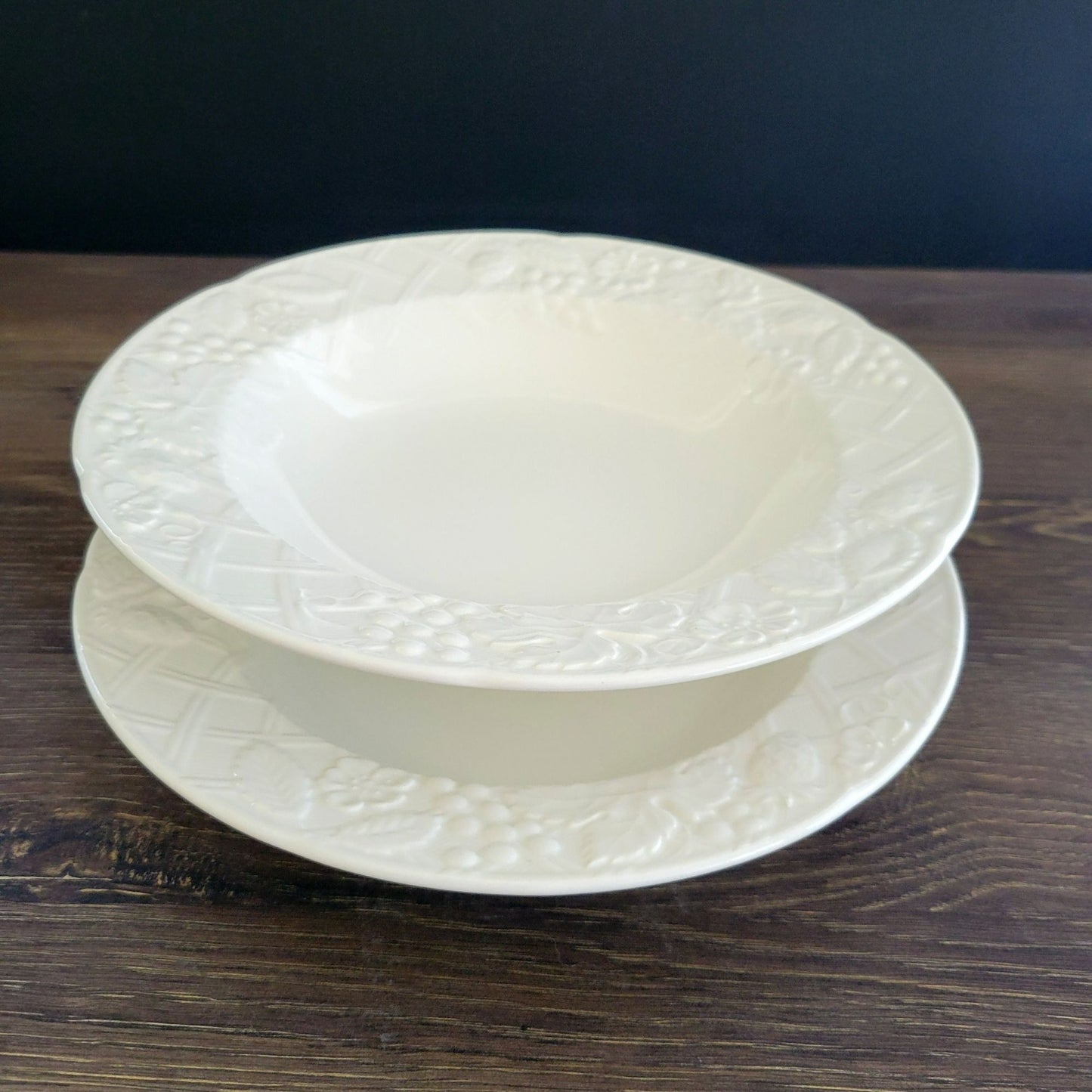 English Countryside White Rim Soup Bowl Set of 2