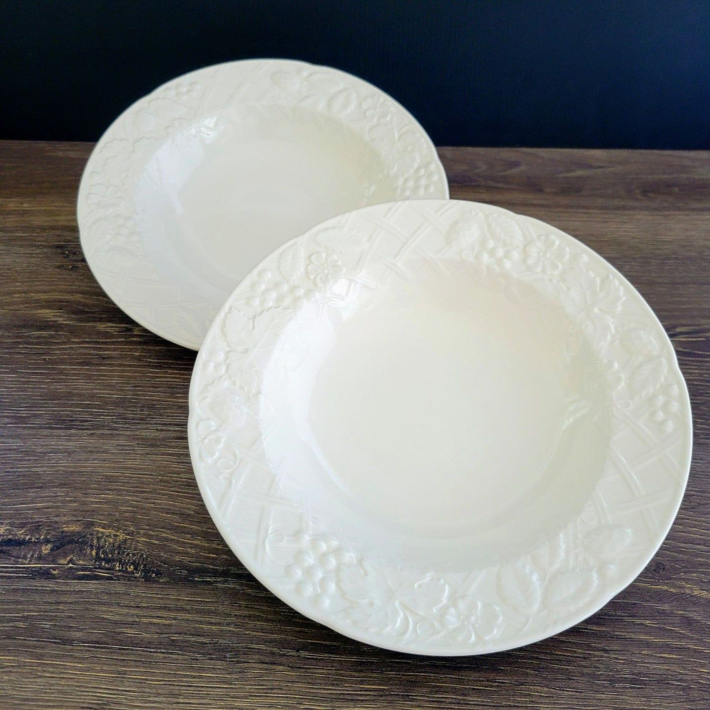 English Countryside White Rim Soup Bowl Set of 2