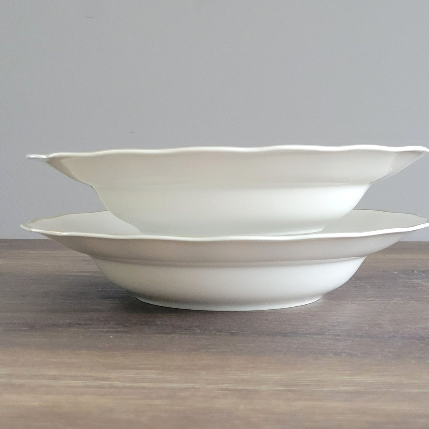 Favolina-Karolina Golden Wedding Rimmed Soup Bowl Set of 2, Made in Poland