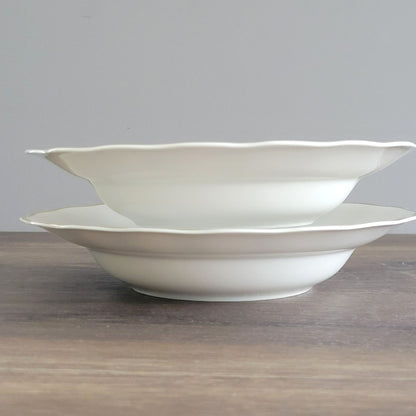 Favolina-Karolina Golden Wedding Rimmed Soup Bowl Set of 2, Made in Poland