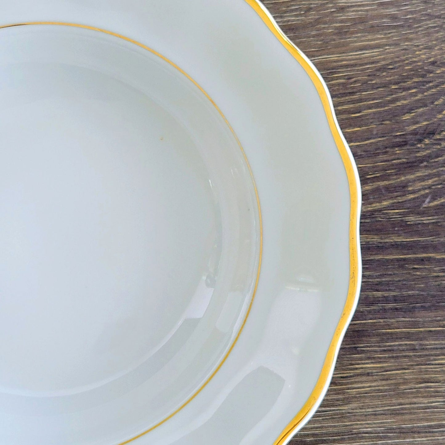 Favolina-Karolina Golden Wedding Rimmed Soup Bowl Set of 2, Made in Poland