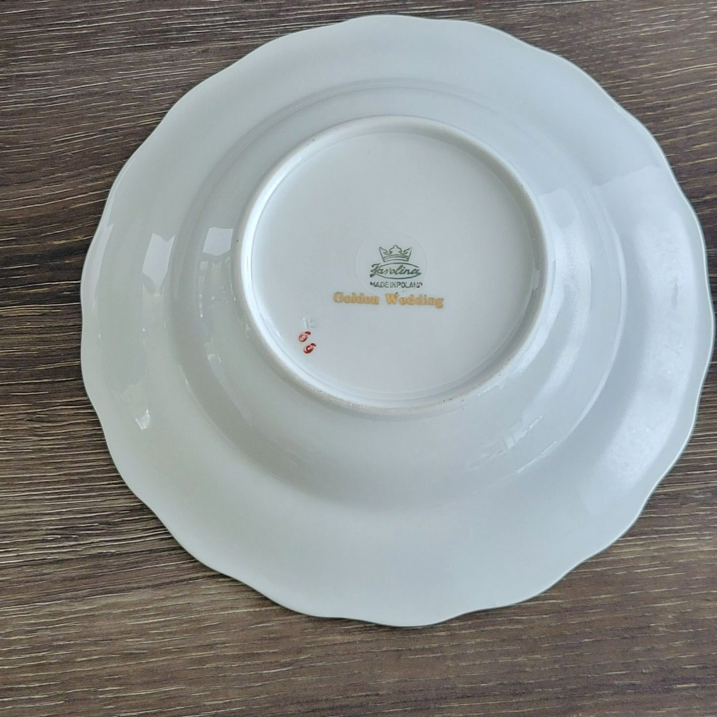 Favolina-Karolina Golden Wedding Rimmed Soup Bowl Set of 2, Made in Poland