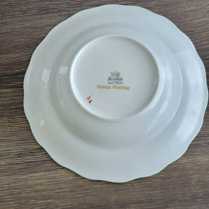 Favolina-Karolina Golden Wedding Rimmed Soup Bowl Set of 2, Made in Poland