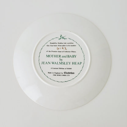 Vintage Mother & Baby Bunny Collectors Plate, Artiest Jean Walmsley Heap, Elizabethan PenDelfin, Made in England