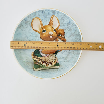 Vintage Mother & Baby Bunny Collectors Plate, Artiest Jean Walmsley Heap, Elizabethan PenDelfin, Made in England