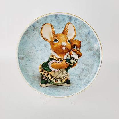 Vintage Mother & Baby Bunny Collectors Plate, Artiest Jean Walmsley Heap, Elizabethan PenDelfin, Made in England