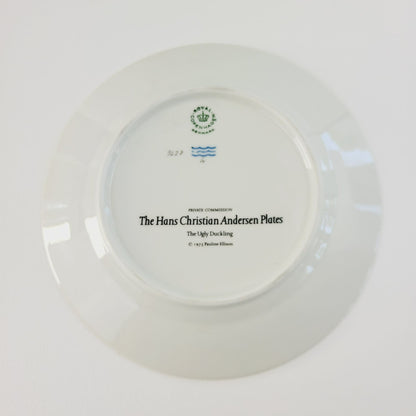 Vintage Royal Copenhagen Hans Christian Andersen Fairy Tale Plates, Gold Trim with Etched Design, c.1975-76 Denmark