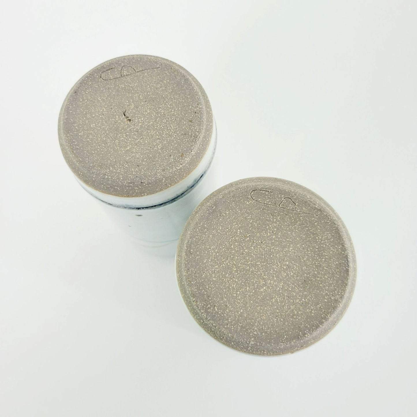 Handcrafted Stoneware Tumbler, Set of 2, Artist Signed