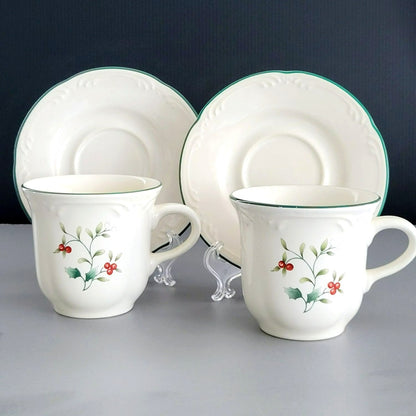 Pfaltzgraff Winterberry Cup & Saucer, 2 Sets, Made in USA