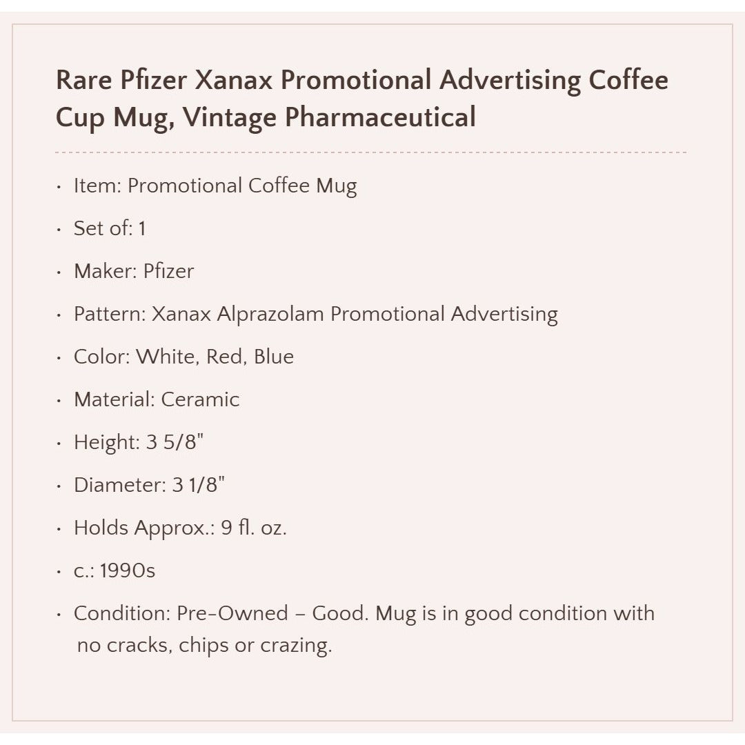 Pfizer Xanax Promotional Mug