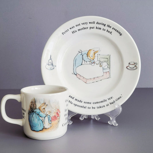 Wedgwood Peter Rabbit Bread Plate & Mug Set, Made in England