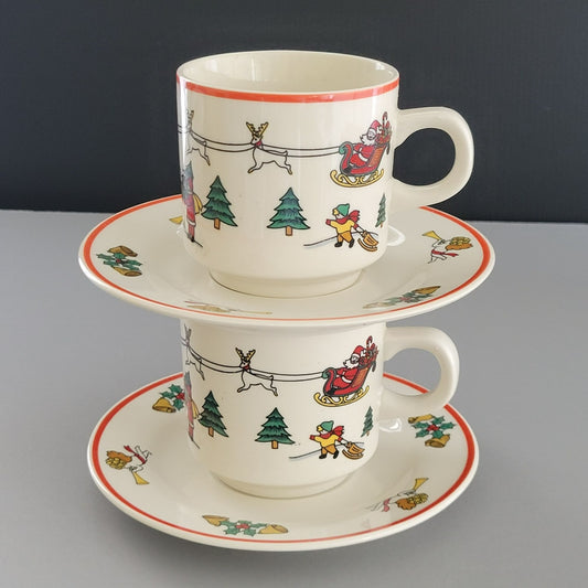 Jamestown The Joy of Christmas Cup & Saucer, 2 Sets