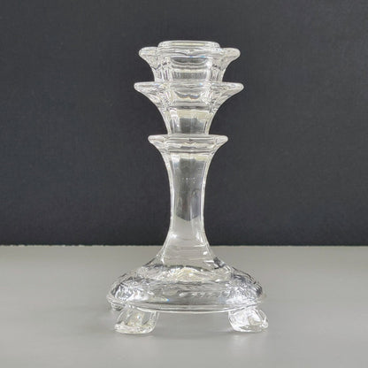 Fostoria Florentine Clear 5" Candlestick Holder, Set of 2