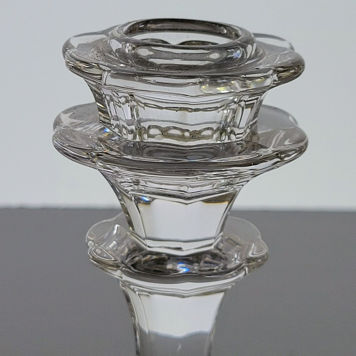 Fostoria Florentine Clear 5" Candlestick Holder, Set of 2