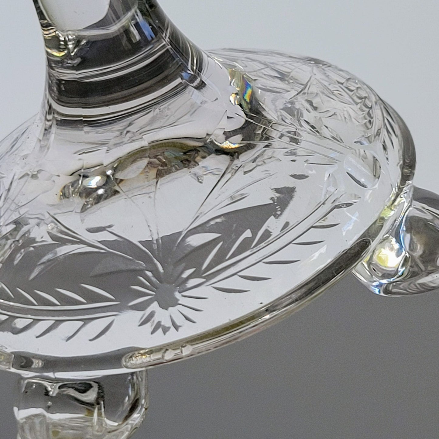 Fostoria Florentine Clear 5" Candlestick Holder, Set of 2