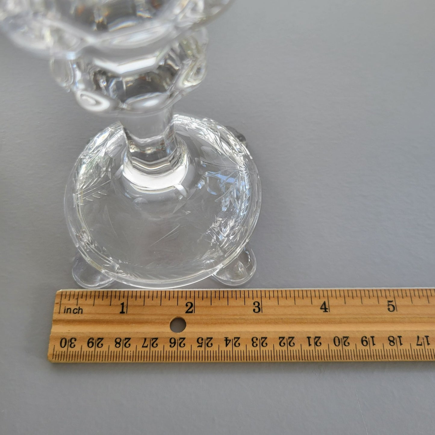 Fostoria Florentine Clear 5" Candlestick Holder, Set of 2