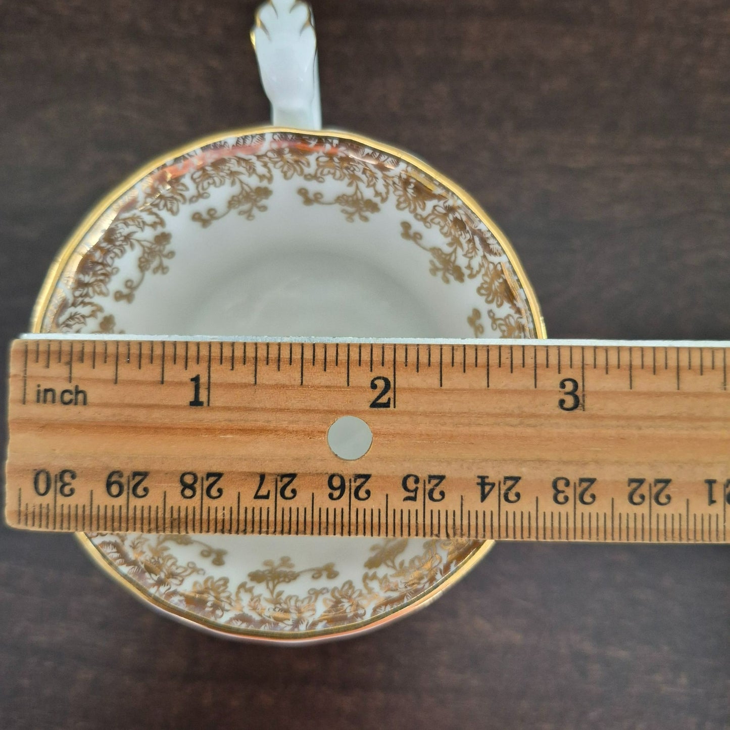 Royal Albert Regal Series Green & Gold Floral Demitasse Cup & Saucer, c.1970s England