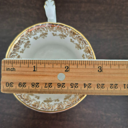 Royal Albert Regal Series Green & Gold Floral Demitasse Cup & Saucer, c.1970s England