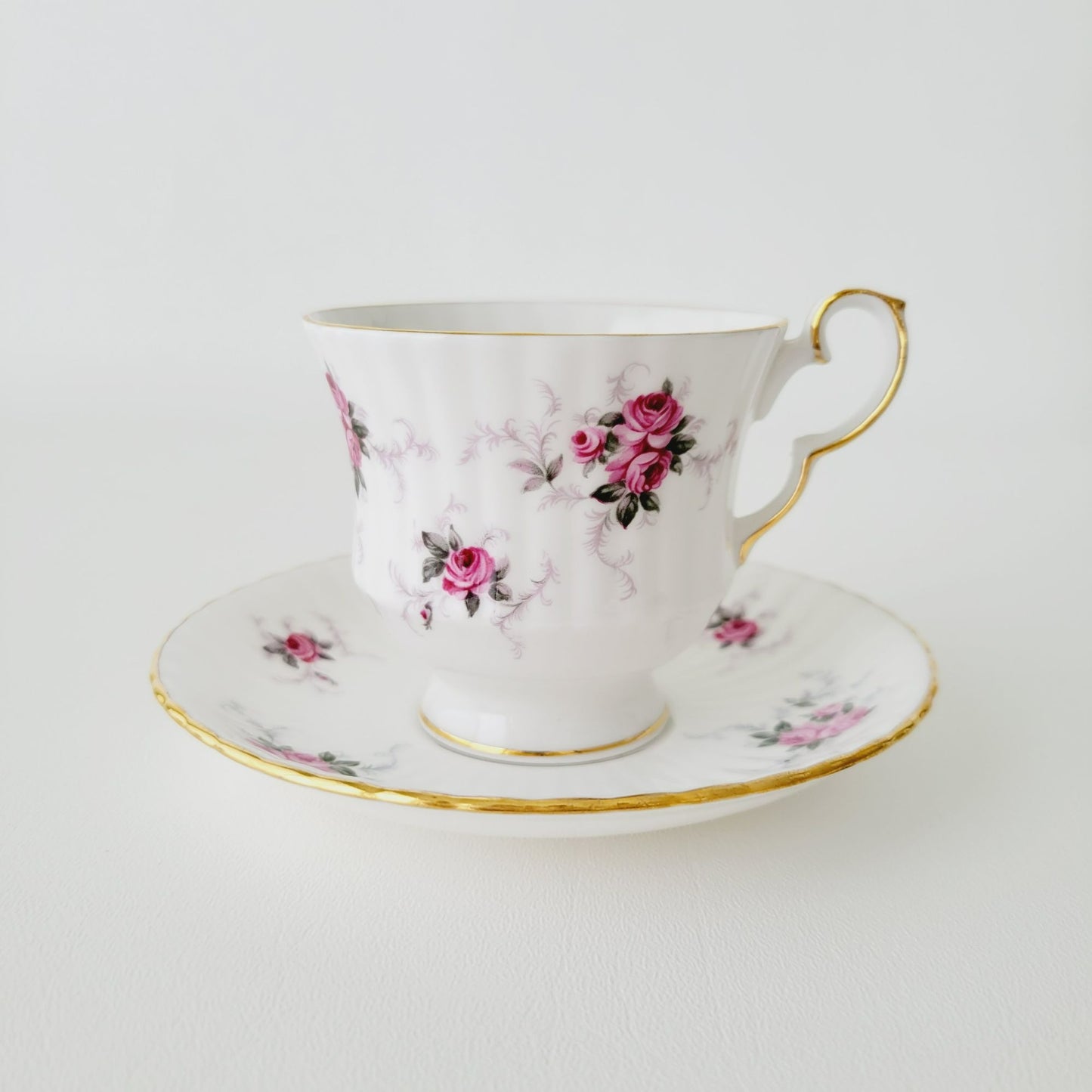 Princess House Windsor Rose Teacup & Saucer, 2 Sets