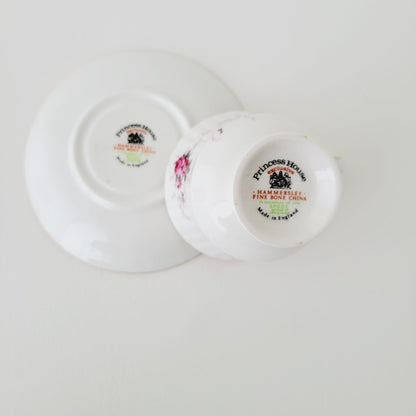 Princess House Windsor Rose Teacup & Saucer, 2 Sets