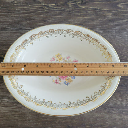 Edwin Knowles Priscilla 9" Oval Serving Bowl, c.1940s USA