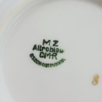 MZ Altrohlau Golden Pheasant Dessert Bowl Set of 2, c.1910s Czechoslovakia