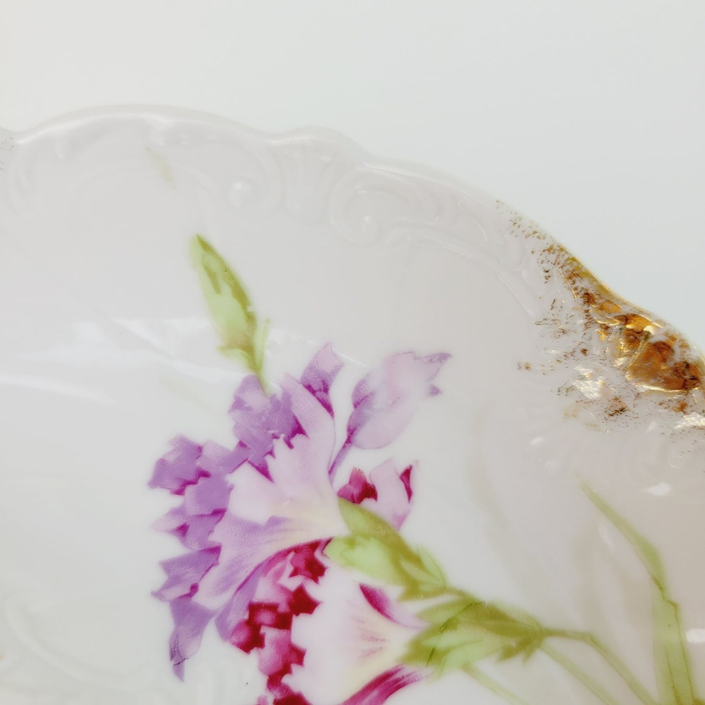 Hand Painted Floral Side Plate Set of 4, c.1928-32 Silesien Germany