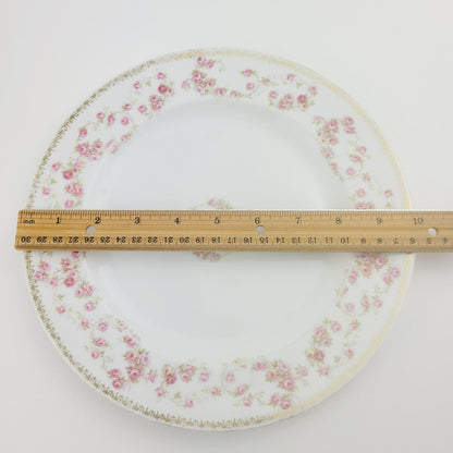 Royal Bayreuth Pink Floral Dinner Plate, c.1902-46 Germany