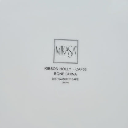 Mikasa Ribbon Holly Dinner Plate, Japan Made