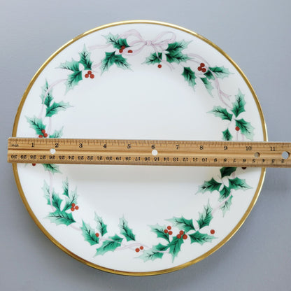 Mikasa Ribbon Holly Dinner Plate, Japan Made