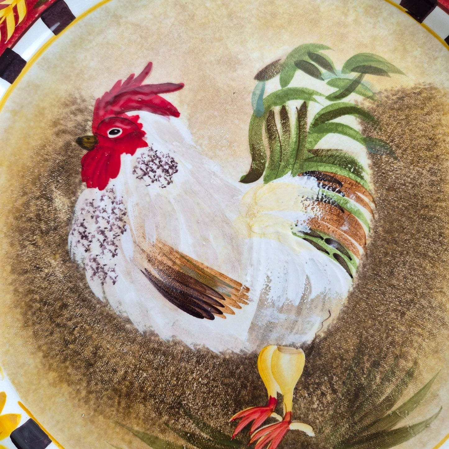 Sakura "Chanticleer" Rooster 16" Round Platter