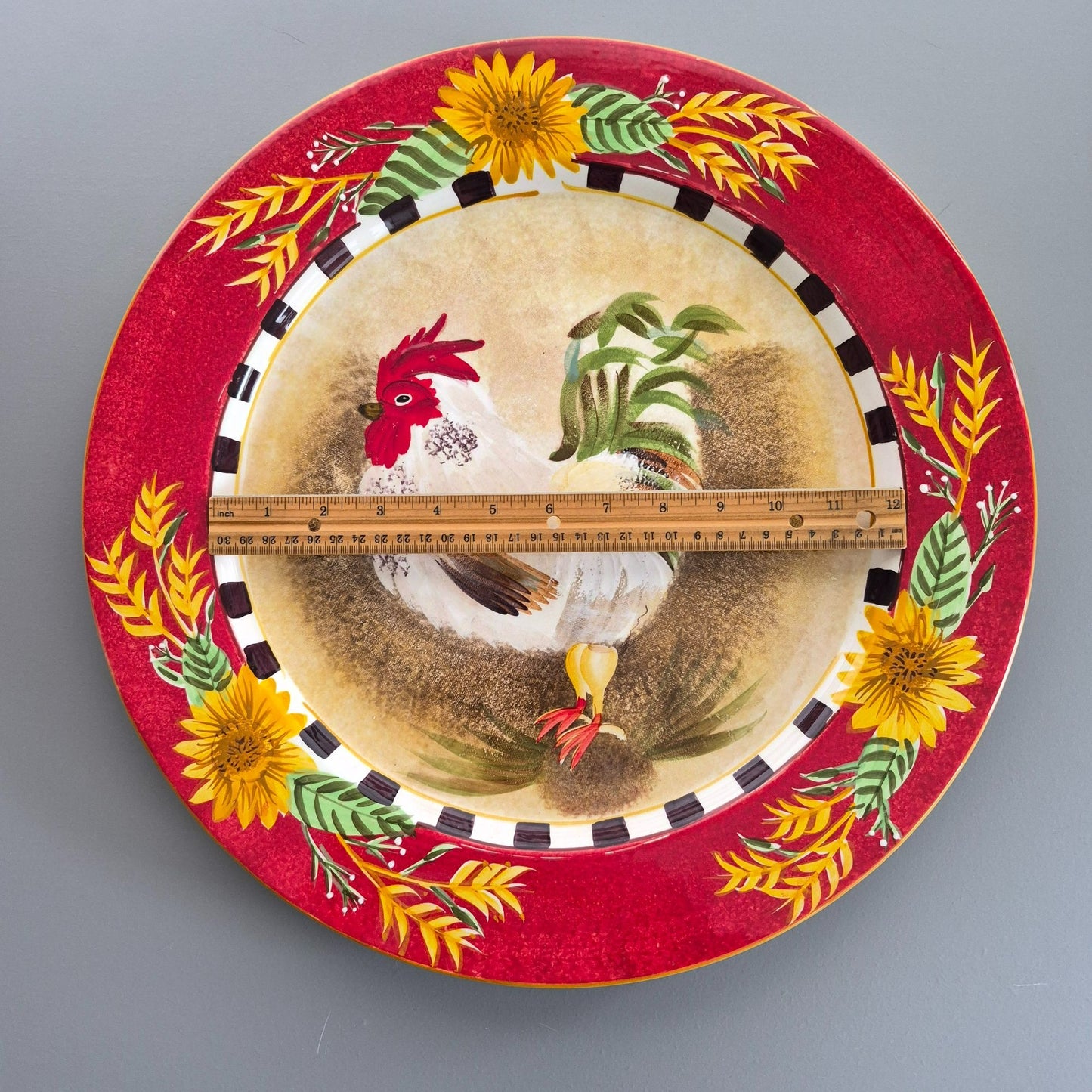 Sakura "Chanticleer" Rooster 16" Round Platter