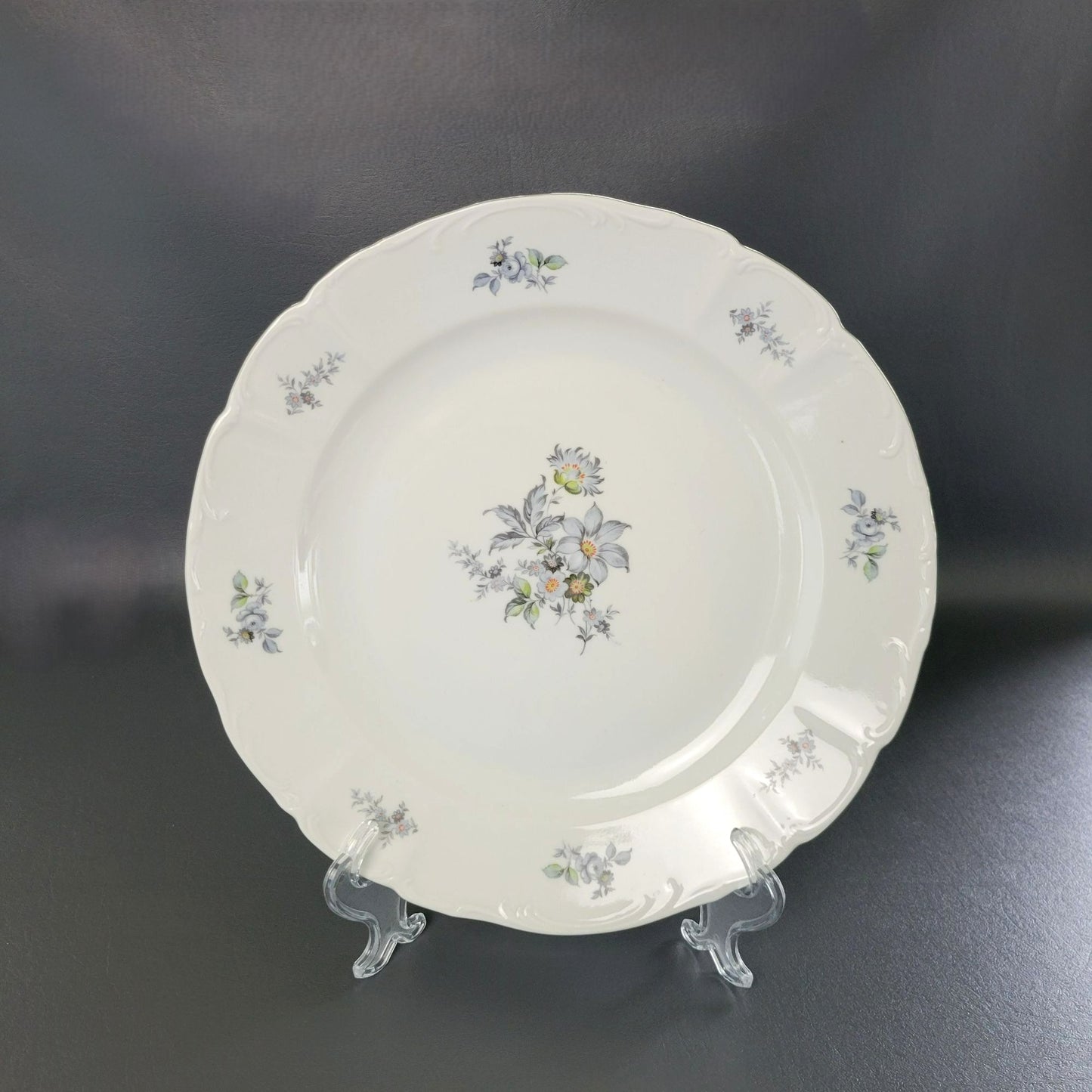 Bohemian China Wild Flower 13" Round Platter, Made in Czechoslovakia